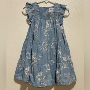 Old Navy Light Blue Floral Patterned Toddler Dress NWT